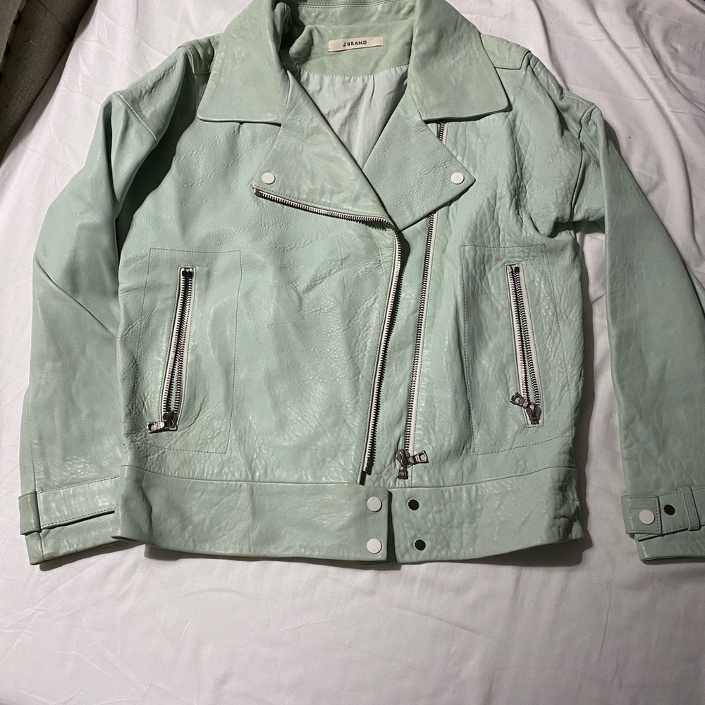 Jbrand leather jacket in Mint